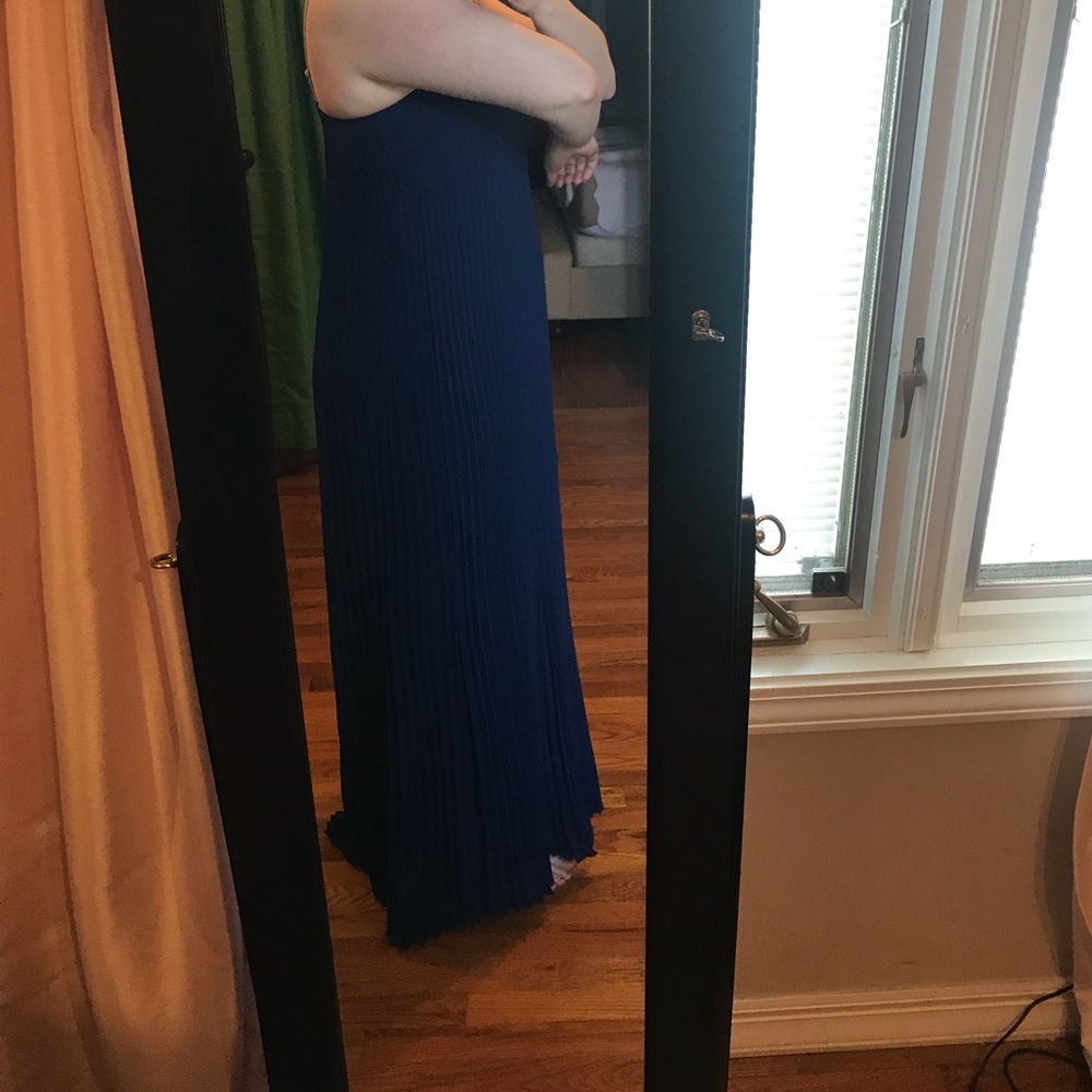 Blue pleated maxi dress - Picture 6 of 8